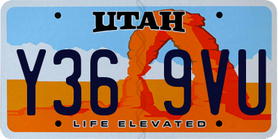 UT license plate Y369VU