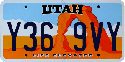 UT license plate Y369VY