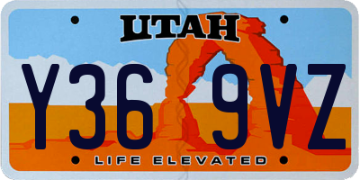 UT license plate Y369VZ