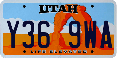 UT license plate Y369WA