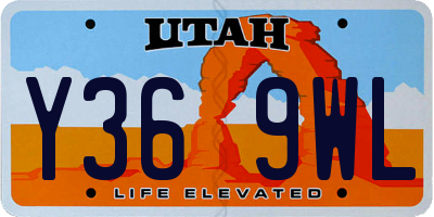 UT license plate Y369WL