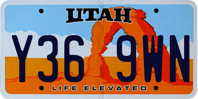 UT license plate Y369WN