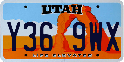 UT license plate Y369WX