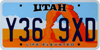 UT license plate Y369XD