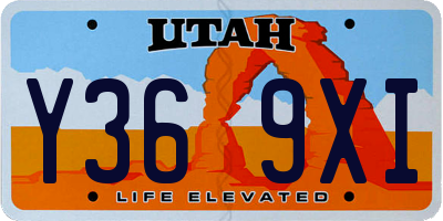 UT license plate Y369XI