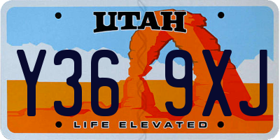 UT license plate Y369XJ