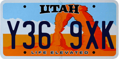 UT license plate Y369XK
