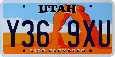 UT license plate Y369XU