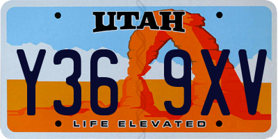 UT license plate Y369XV