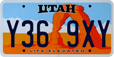 UT license plate Y369XY
