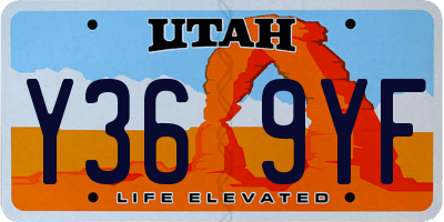UT license plate Y369YF