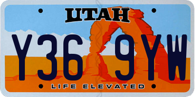 UT license plate Y369YW