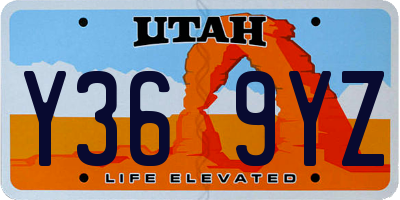 UT license plate Y369YZ