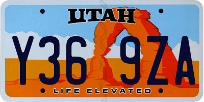 UT license plate Y369ZA