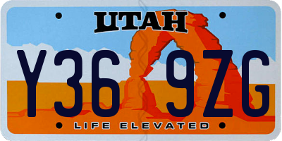 UT license plate Y369ZG