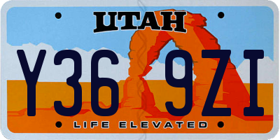UT license plate Y369ZI