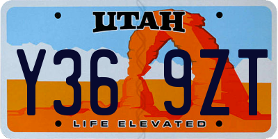 UT license plate Y369ZT