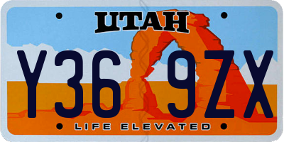 UT license plate Y369ZX