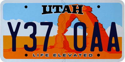 UT license plate Y370AA