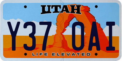 UT license plate Y370AI