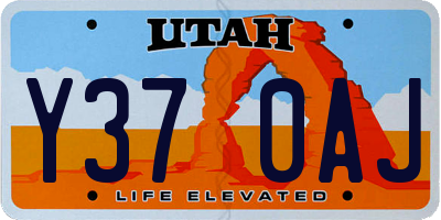 UT license plate Y370AJ