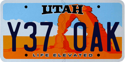 UT license plate Y370AK
