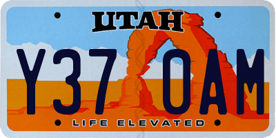 UT license plate Y370AM