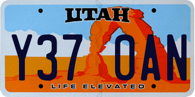 UT license plate Y370AN
