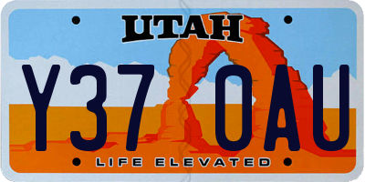 UT license plate Y370AU