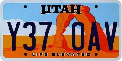 UT license plate Y370AV
