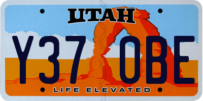 UT license plate Y370BE