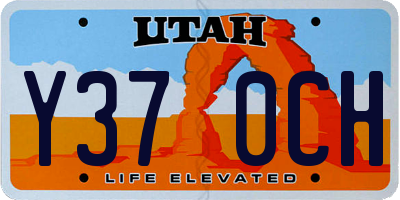 UT license plate Y370CH