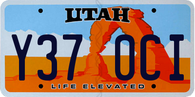UT license plate Y370CI