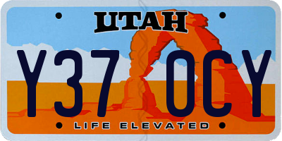 UT license plate Y370CY