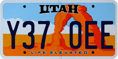 UT license plate Y370EE
