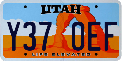 UT license plate Y370EF