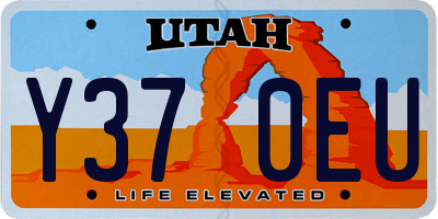 UT license plate Y370EU
