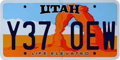 UT license plate Y370EW