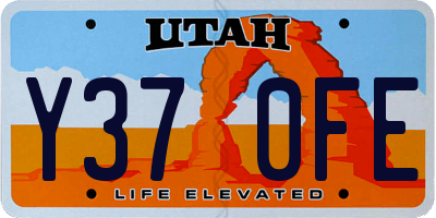 UT license plate Y370FE