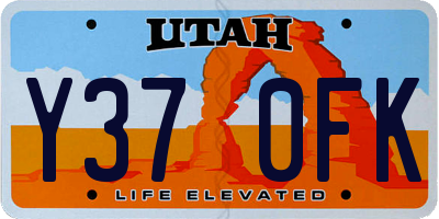 UT license plate Y370FK