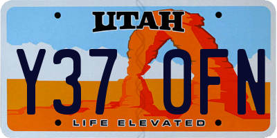 UT license plate Y370FN