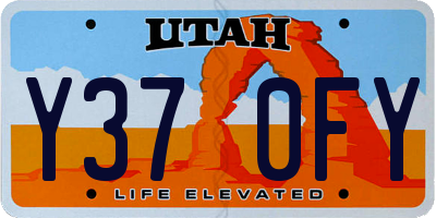 UT license plate Y370FY