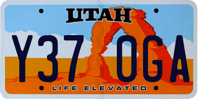 UT license plate Y370GA