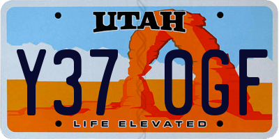 UT license plate Y370GF