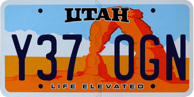 UT license plate Y370GN