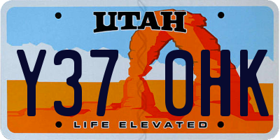 UT license plate Y370HK