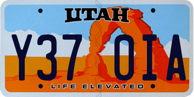 UT license plate Y370IA