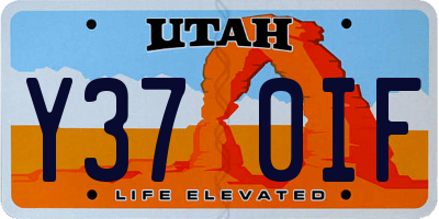 UT license plate Y370IF