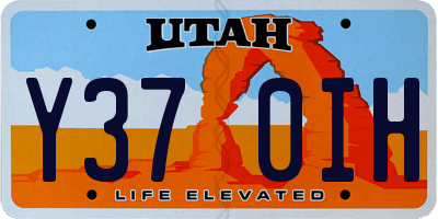 UT license plate Y370IH