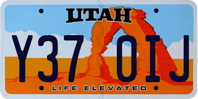 UT license plate Y370IJ